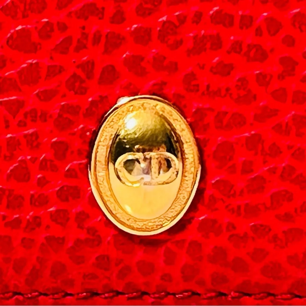 Authentic Dior Vibrant Red Leather Wallet